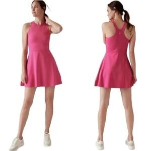 NWT Athleta Salvia Pink A-Line Sporty Conscious Dress Size 2XL